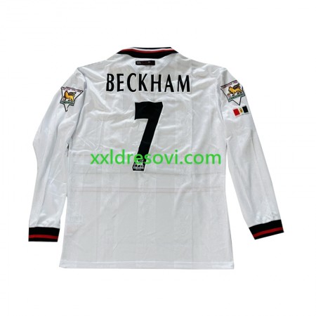Manchester United Beckham 7 Retro Gostujući Nogometni Dres 1998-1999 Dugim Rukavima